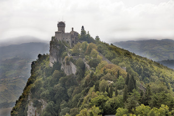 Fototapeta na wymiar Cesta tower, one of three fortress in San Marino.