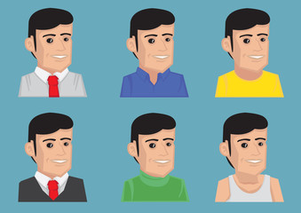 Men Fashion and Outfits Vector Cartoon Illustration