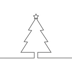 Christmas tree icon silhouette and New Year, stylish vector illustration, EPS10