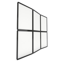 Blank Fold Up Banner Stands. Trade show booth white and blank. 3d render illustration isolated on white background. Template mockup for your design.