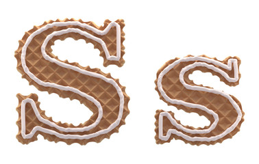 Fototapeta premium Font. Waffles with cream. 