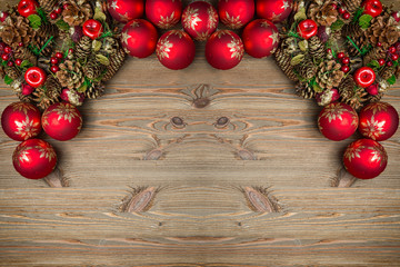 bożonarodzeniowa dekoracja na drewnianym tle