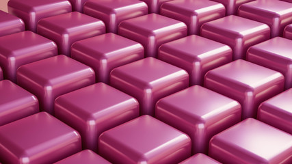 Abstract background with bright pink cubes, 3d illustration, 3d