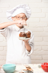 stained cute cook chef boy