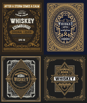 Set Whiskey labes. vector