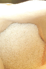 White rice in paper bag
