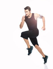 Fitness man running isolated