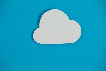 Cloud paper on blue background