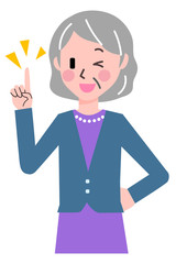 シニア　女性　ジェスチャー