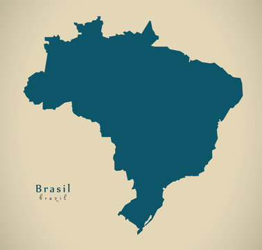 Modern Map - Brasil BR Brazil Illustration