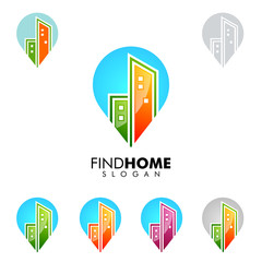 Real estate logo, home, house logo, find home logo