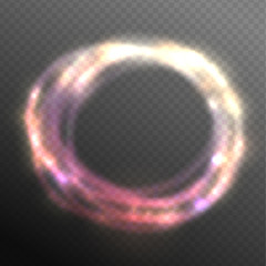 Light circle frame.Transparent glowing effects.