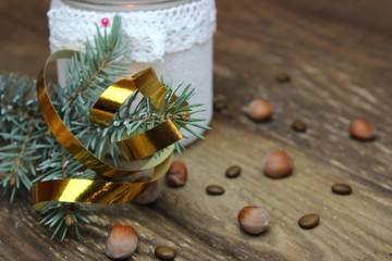 Christmas tree next to the New Year's torch