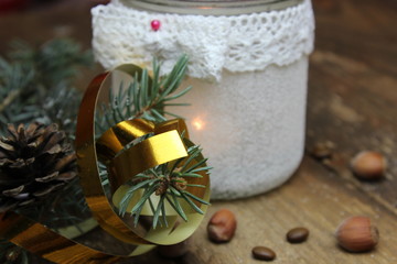 Christmas tree next to the New Year's torch