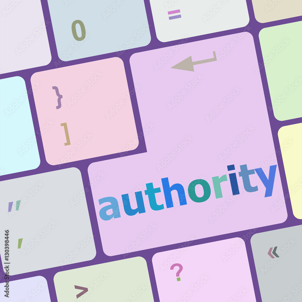Poster autority button on computer keyboard key