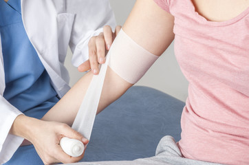 Compression bandage to inflammation.