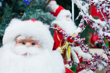 Toy Santa Claus close-up portrait