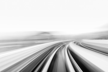 Obraz premium Speed motion in urban highway road tunnel 
