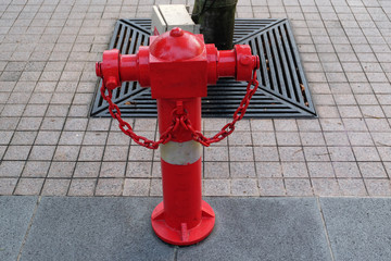 red fire hydrant poles on street