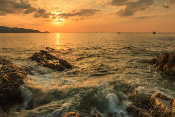 Sunset at Kalim beach in Phuket.