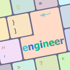 engineer word on computer pc keyboard key