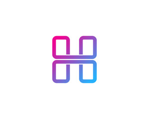 Letter H Infinity Line Logo Design Element
