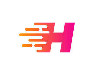 Letter H Speed Logo Design Element