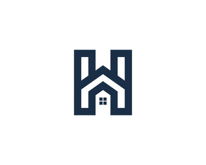 Letter H House Logo Design Element