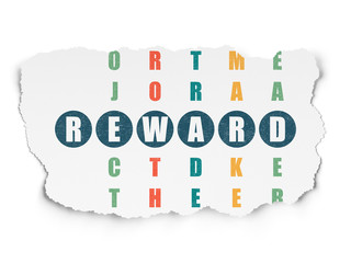 Finance concept: Reward in Crossword Puzzle