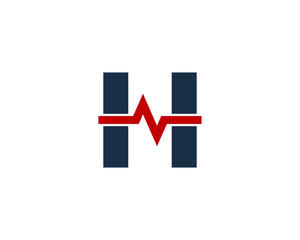 Letter H Wave Signal Logo Design Element