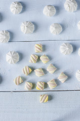 Christmas composition from meringue and marshmallow