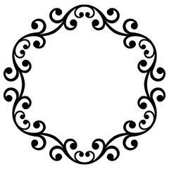 Elegant vector black and white ornament in classic style. Abstract traditional pattern with oriental elements, Classic vintage pattern