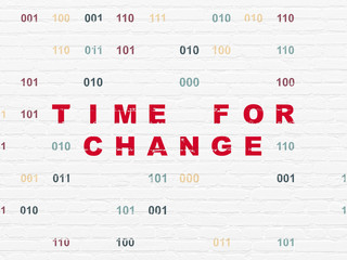 Time concept: Time for Change on wall background