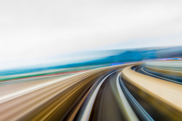 Obraz premium Speed motion in urban highway road tunnel