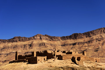 Moroccan kasbah in Draa Valley, Africa