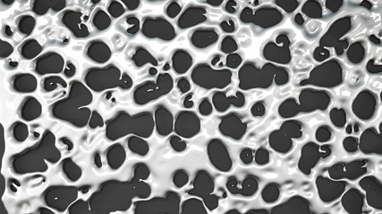 Grey abstract, three-dimensional background with flowing fluid f