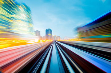 Speed motion in urban highway road tunnel