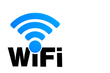 WIFI symbol and text isolated.