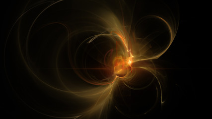 Fototapeta premium fire yellow curves and circles abstract background for creative design