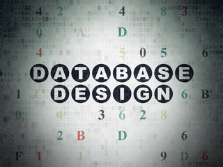 Database concept: Database Design on Digital Data Paper background