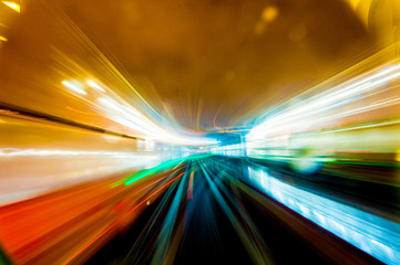 Speed motion in urban highway road tunnel