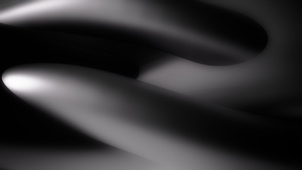 Black, stylish, modern metallic background with smooth lines. 3d