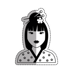 Beautiful geisha face icon vector illustration graphic design