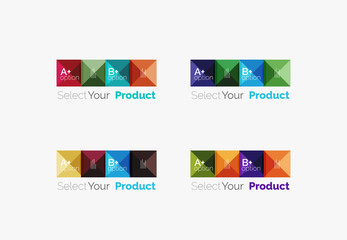 Set of square abstract background templates or infographics