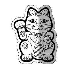 maneki neko lucky cat icon vector illustration graphic design