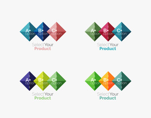 Set of square abstract background templates or infographics