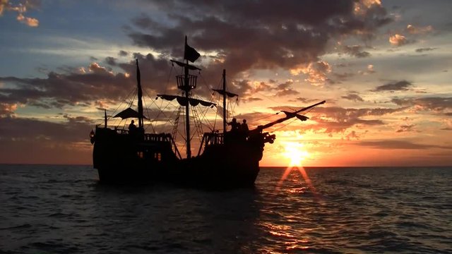 Pirate Ship sunset