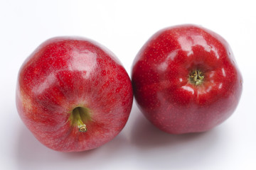 Fresh red apple on white background healthy apple fruit food iso