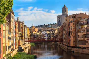 Colorful houses on the riverbed.