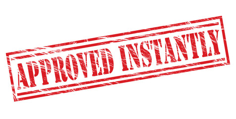 approved instantly red stamp on white background